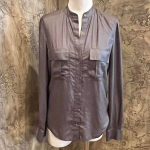 BCBGMAXAZRIA Long Sleeve Silky Button Down Shirt Size X-Small